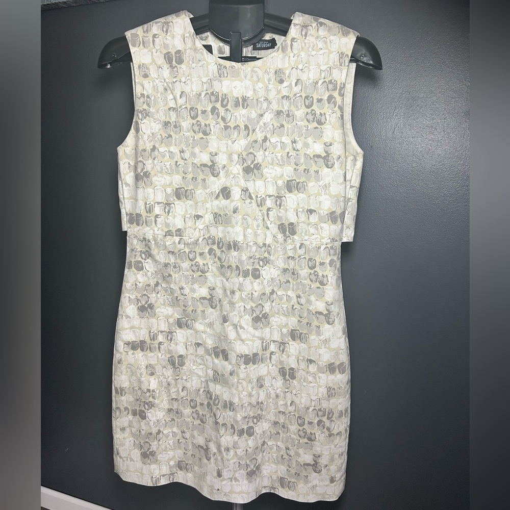 Kate Spade White and Gray Patterned Mini Dress